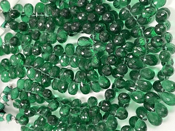 Green Hydro Quartz Drop Faceted