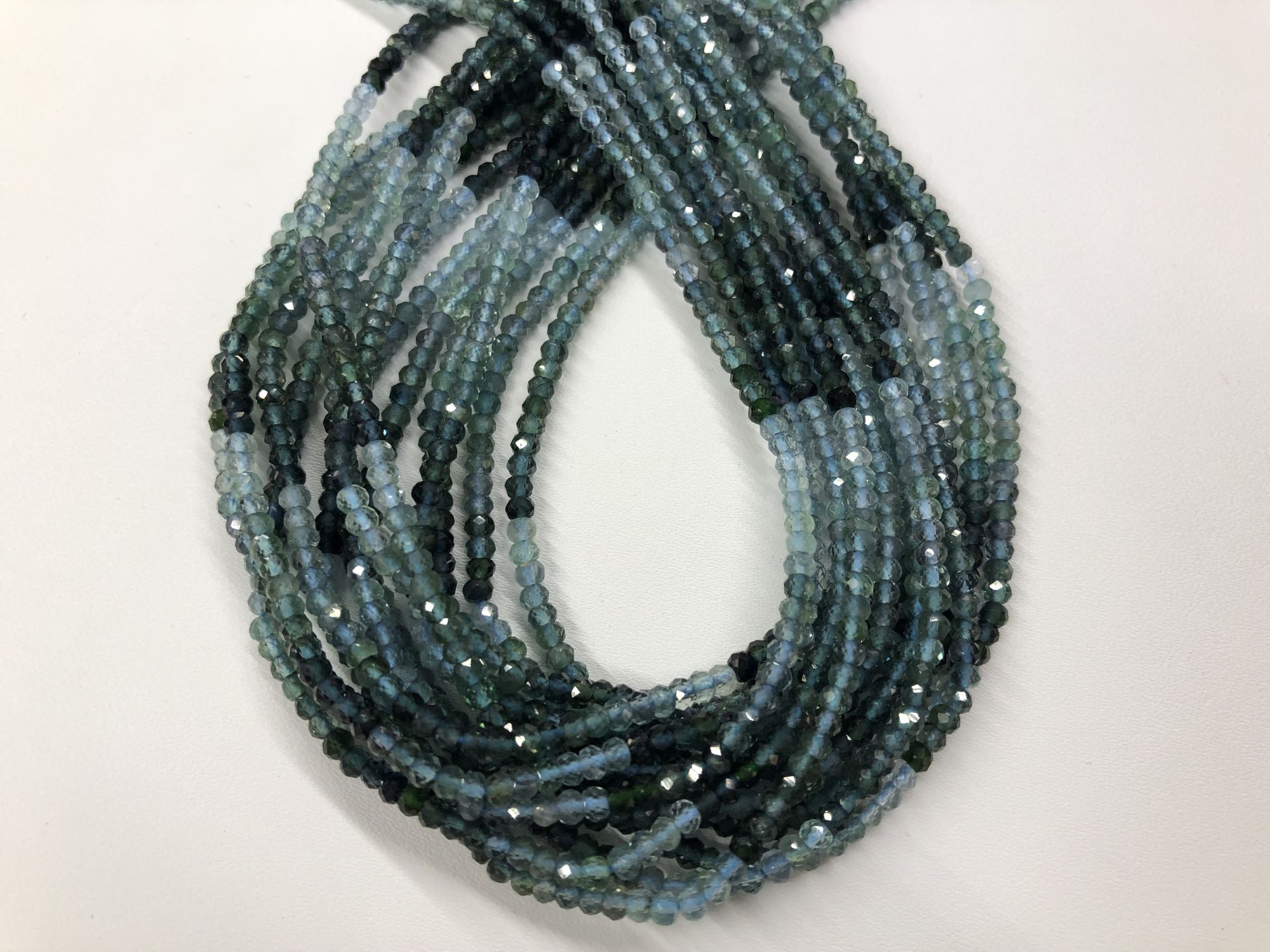 Tourmaline  Blue Rondelles Faceted