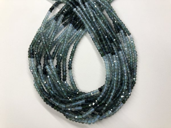 Tourmaline  Blue Rondelles Faceted