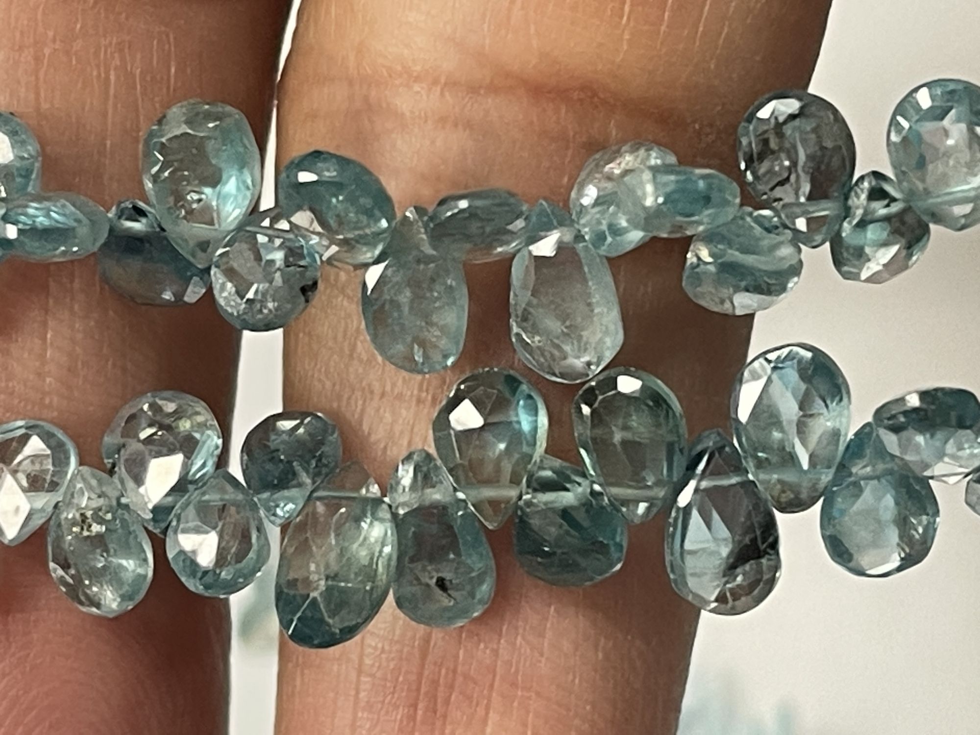 Blue Zircon Pear Faceted
