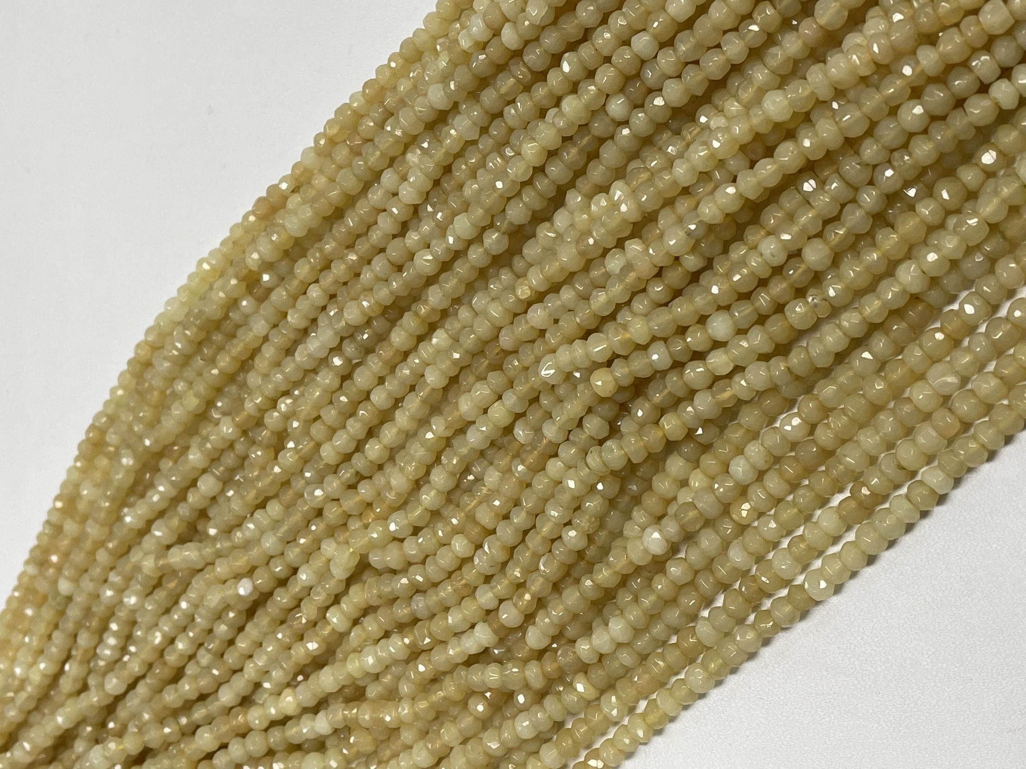 Yellow Chalcedony Rondelle Faceted