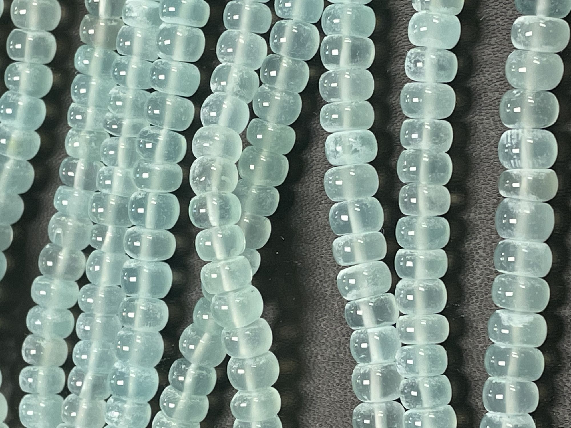 Aqua Chalcedony Rondelle Smooth