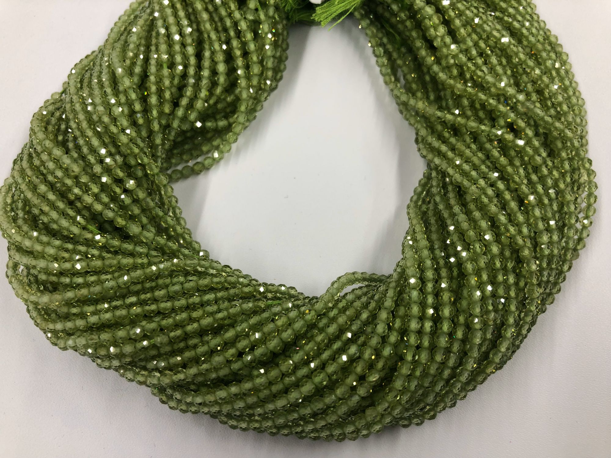 Peridot Rondelles Faceted