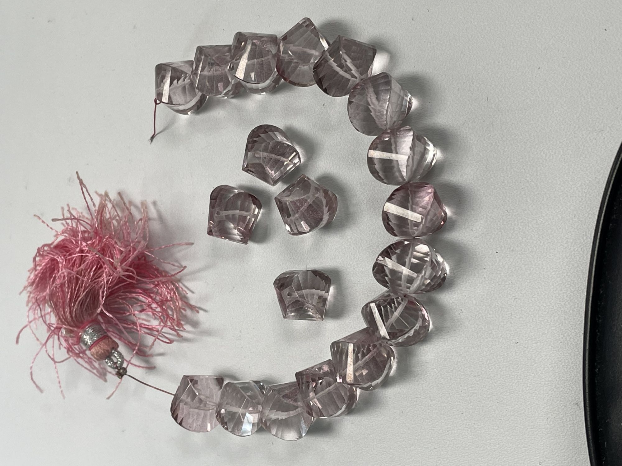 Pink Mystic Quartz Twisted Cubes Faceted