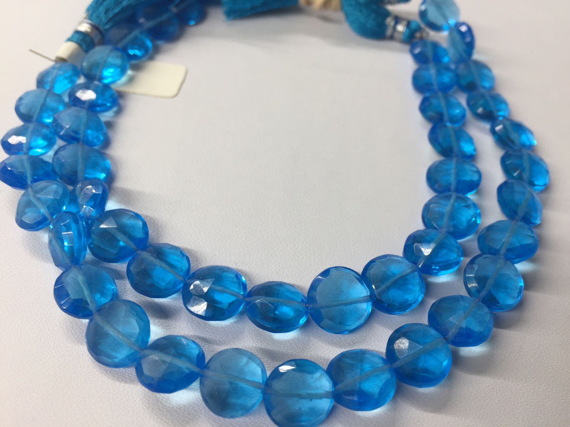 Swiss Blue Hydro Quartz Coin Faceted