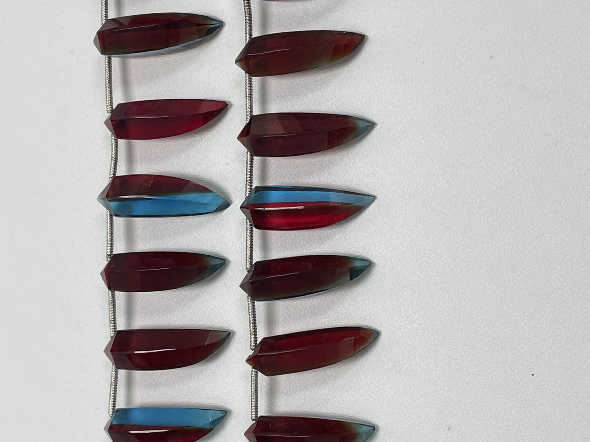 Red Blue Hydro Quartz Okra Faceted