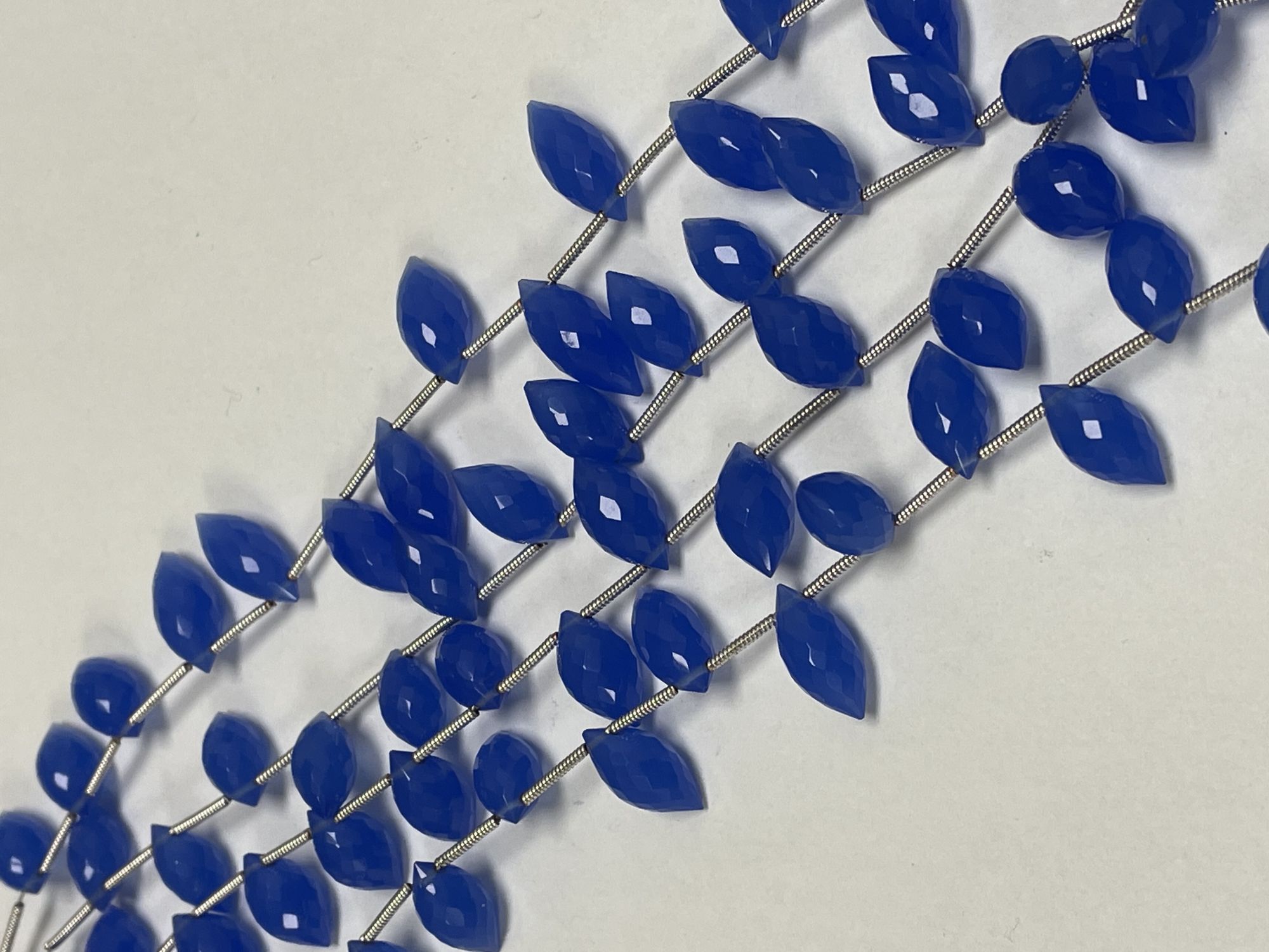 Blue Chalcedony Puff Marquise Faceted