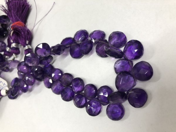 Amethyst Hearts Faceted