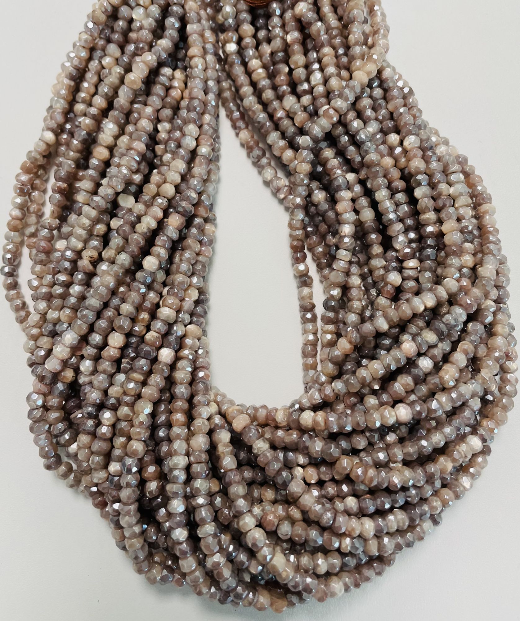 Coated Chocolate Moonstone Rondelle