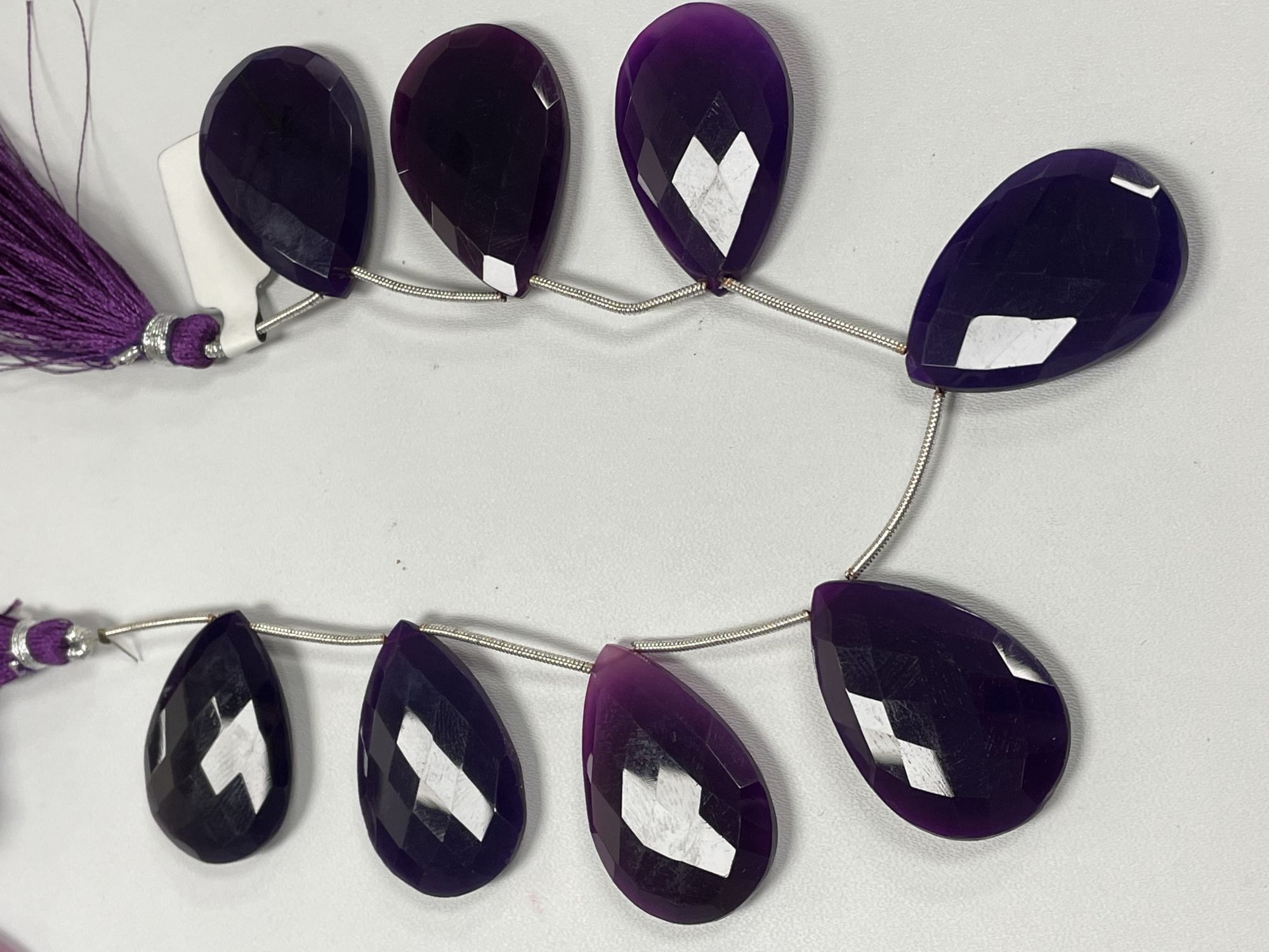 Purple Chalcedony Pear Faceted