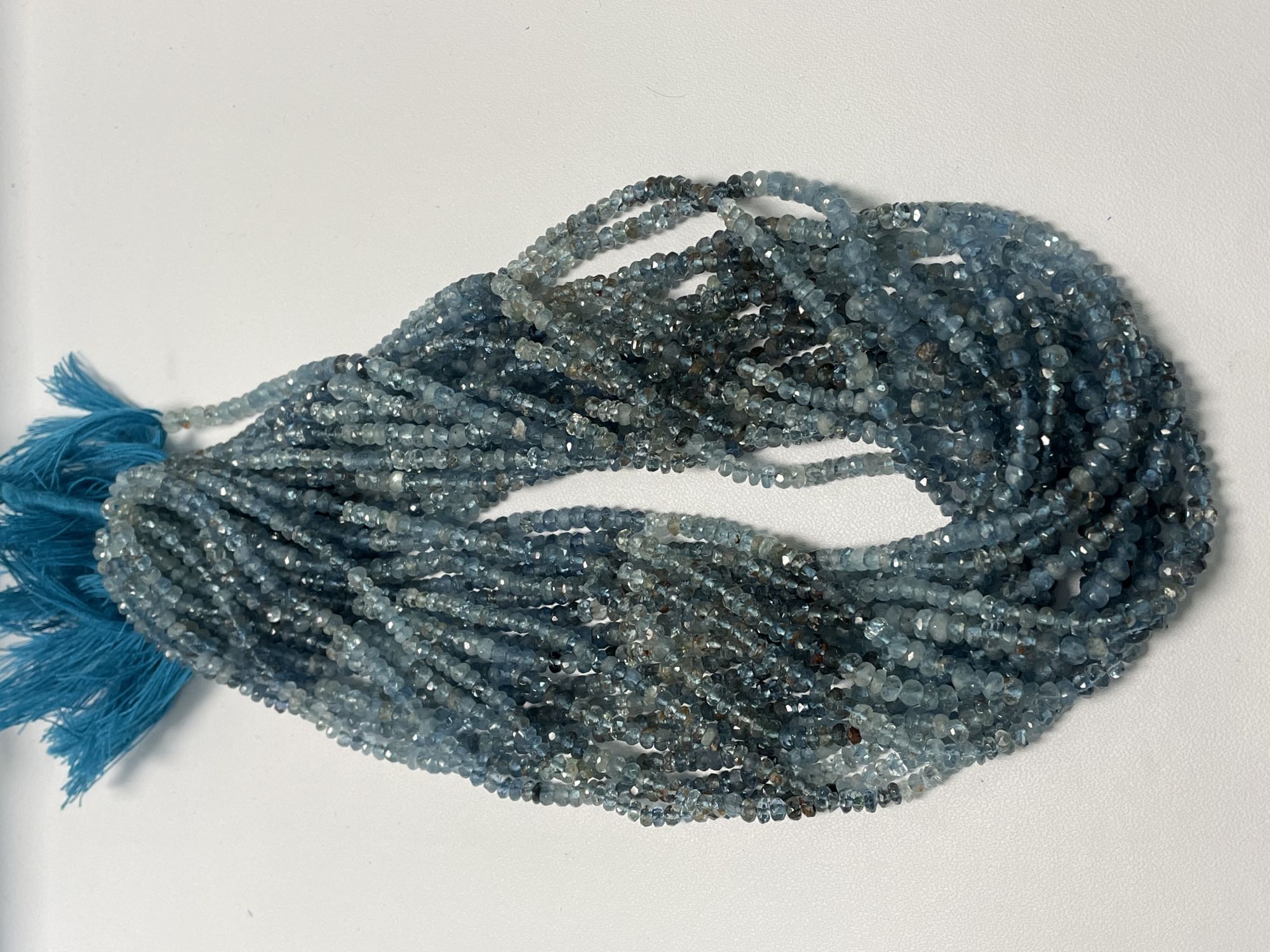 Multi Copper Aquamarine Rondelle Faceted