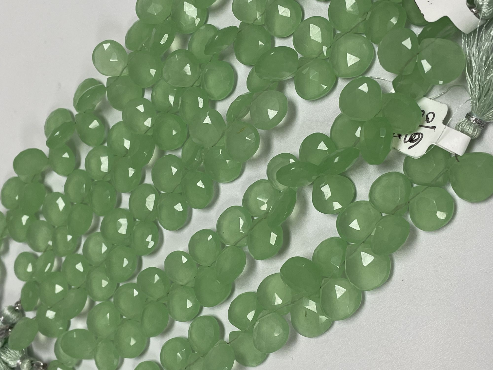 Green Chalcedony Heart Faceted