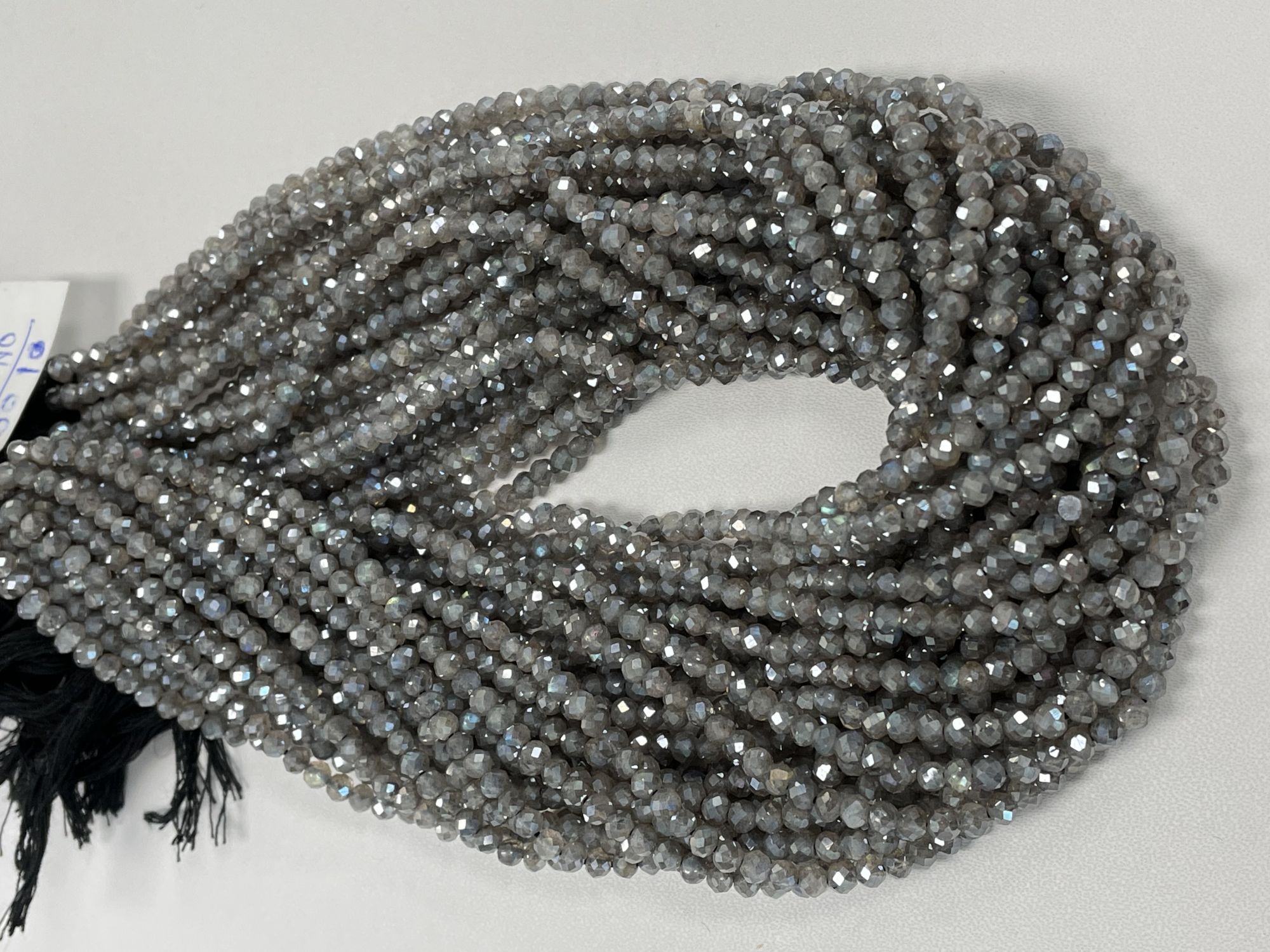 Coated Labradorite Rondelle Faceted