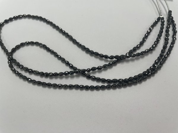 Natural Black Diamond Oval Beads Faceted