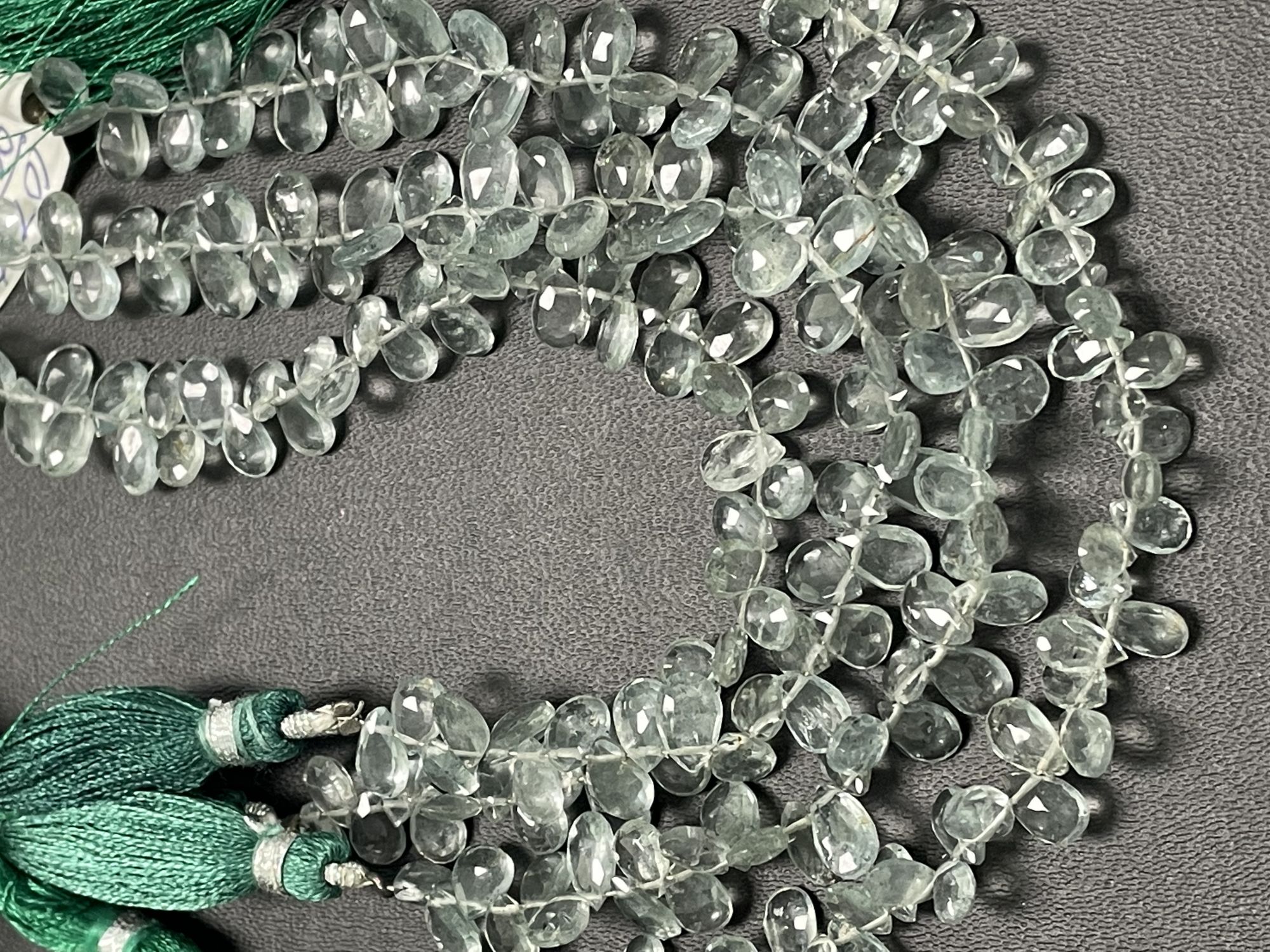 Moss Aquamarine Pear Faceted