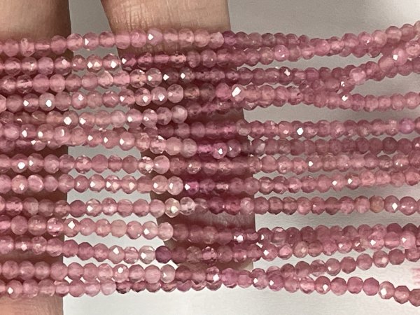 Shaded Pink Tourmaline Rondelle Faceted