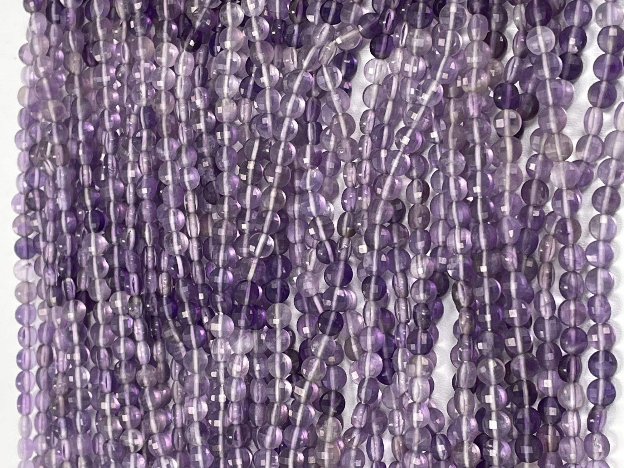 Shaded Purple Amethyst Coin Faceted