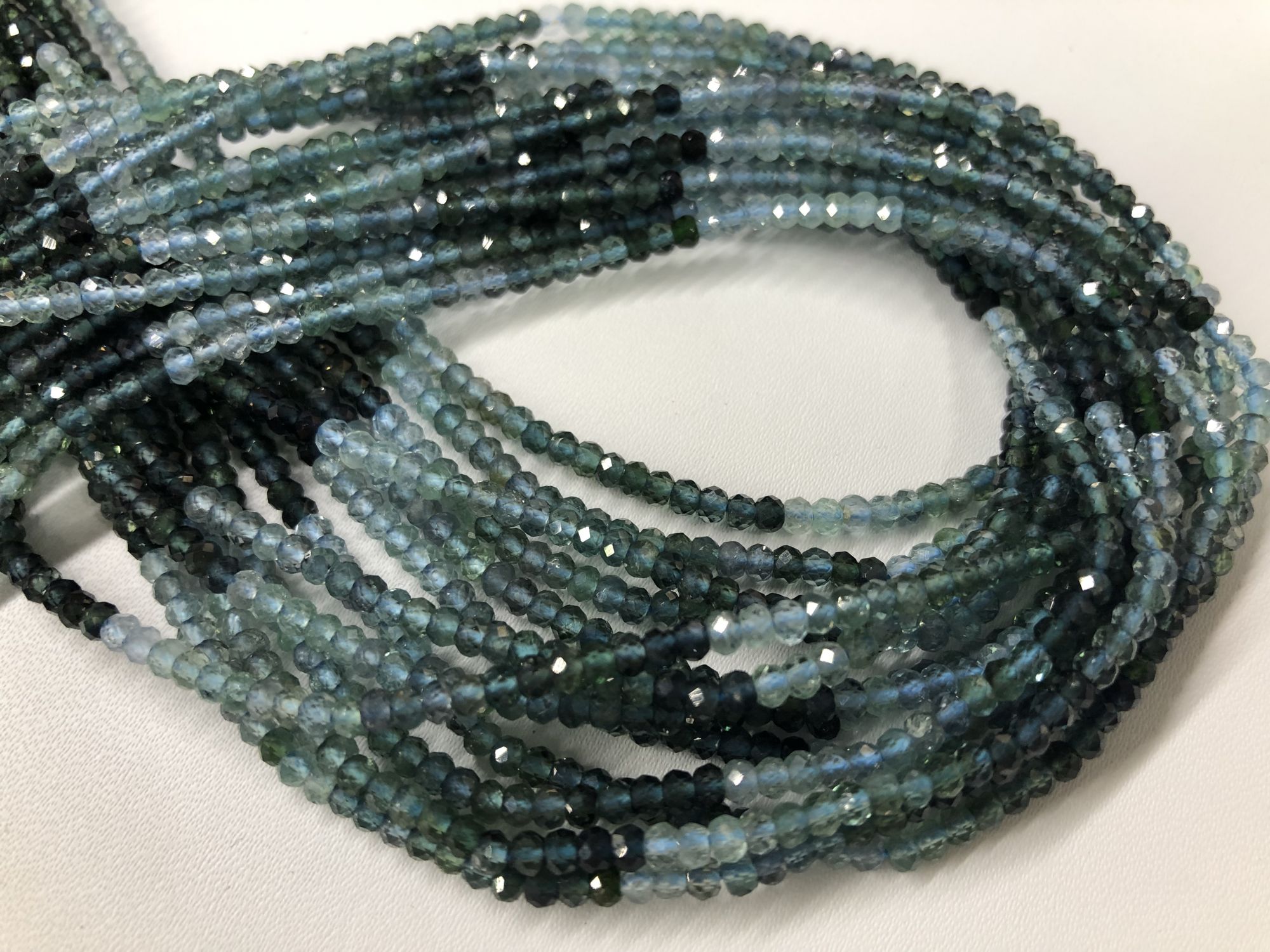 Tourmaline  Blue Rondelles Faceted