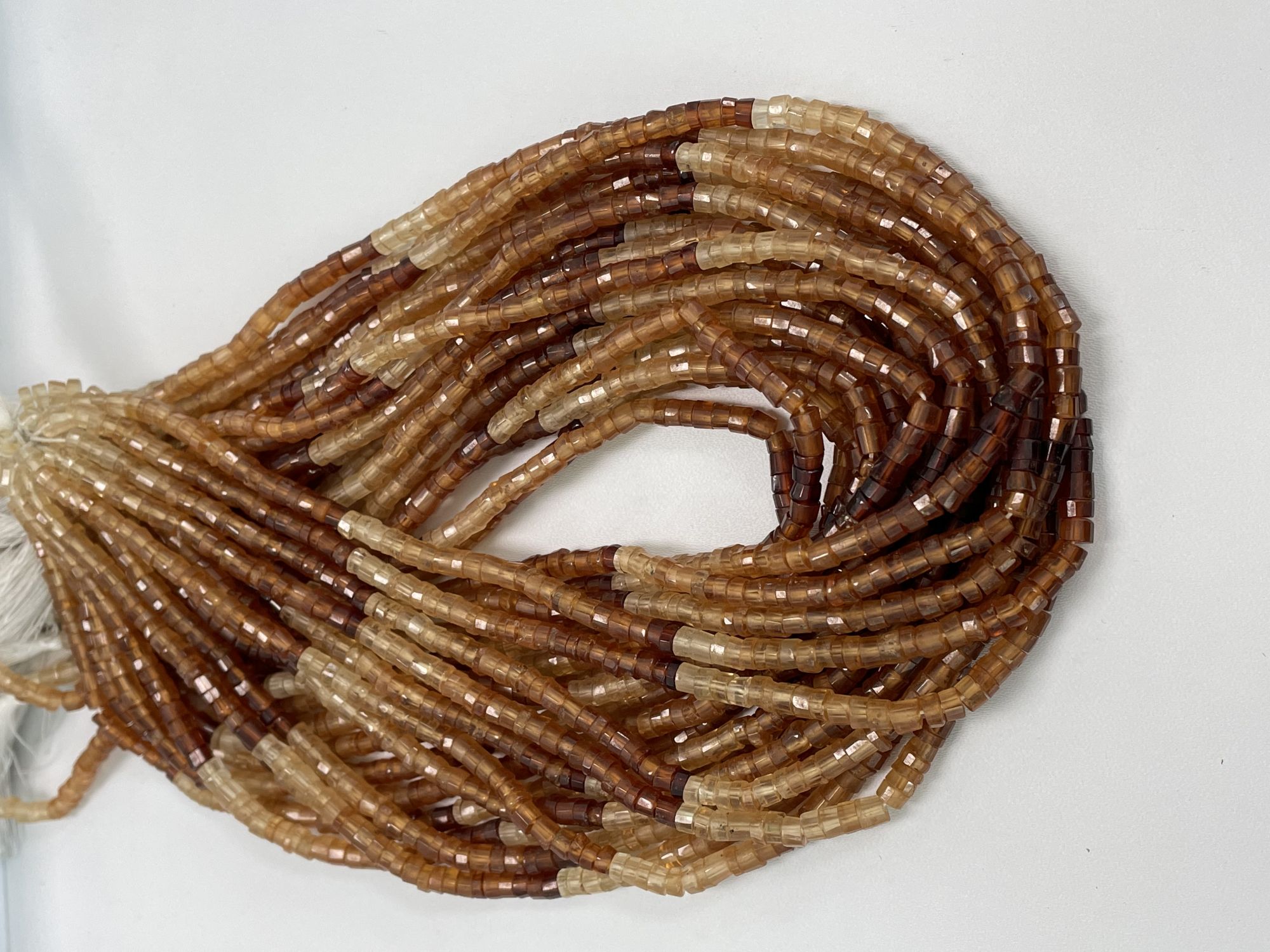 Shaded Hessonite Garnet Heishi Faceted