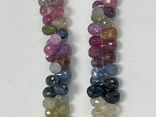 Multi Color Sapphire Drop Faceted