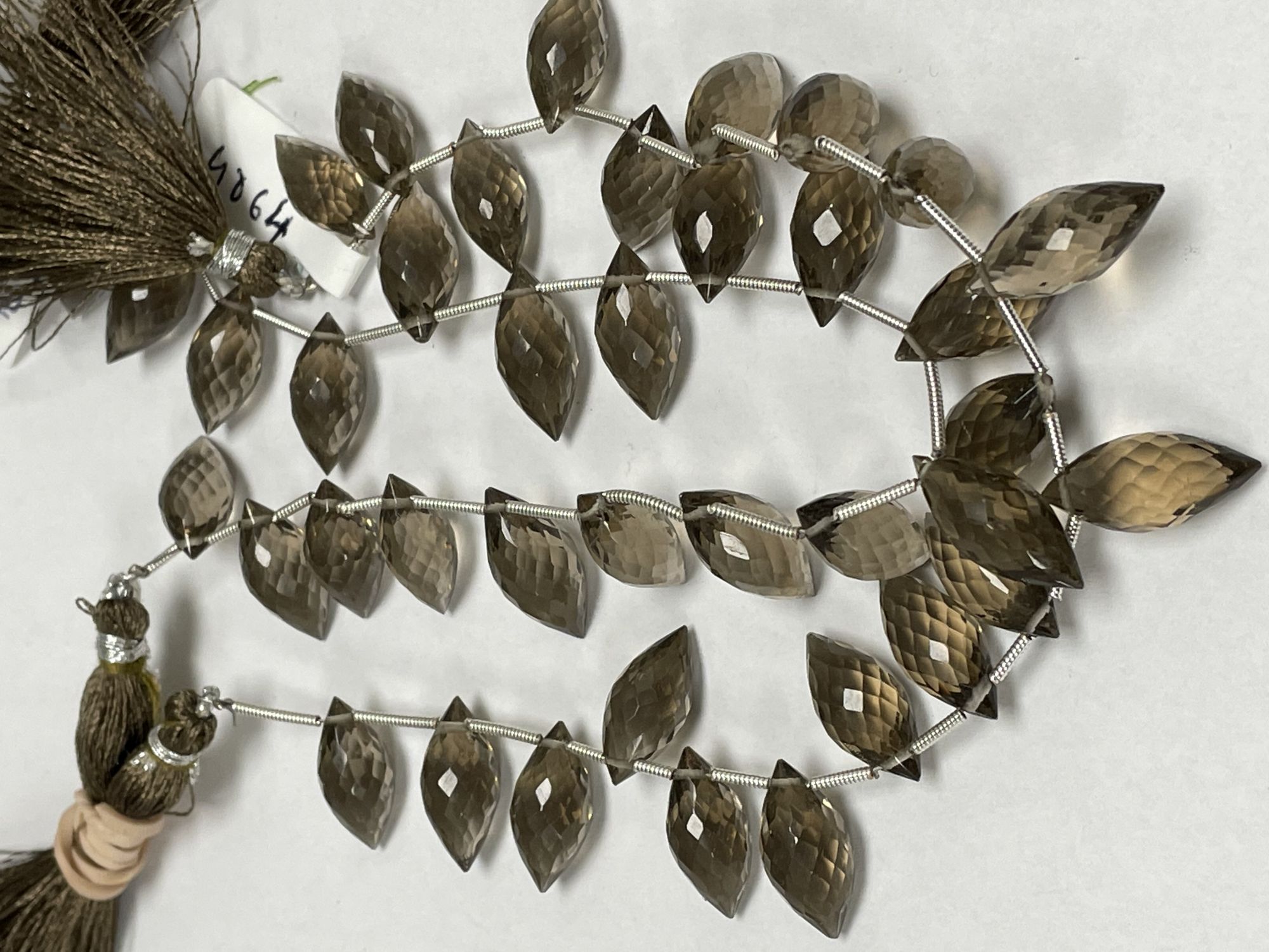 Brown Hydro Quartz Puff Marquise Faceted