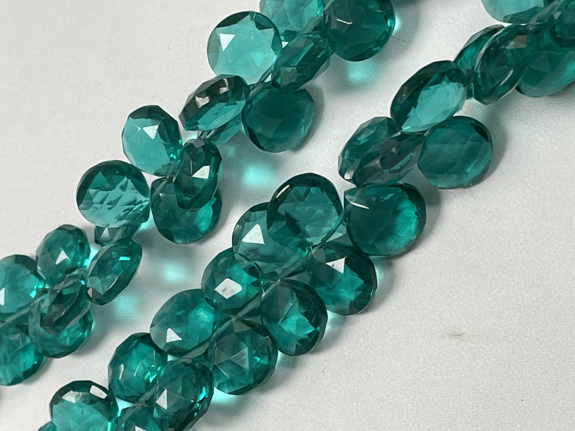 Teal Hydro Quartz Heart Faceted