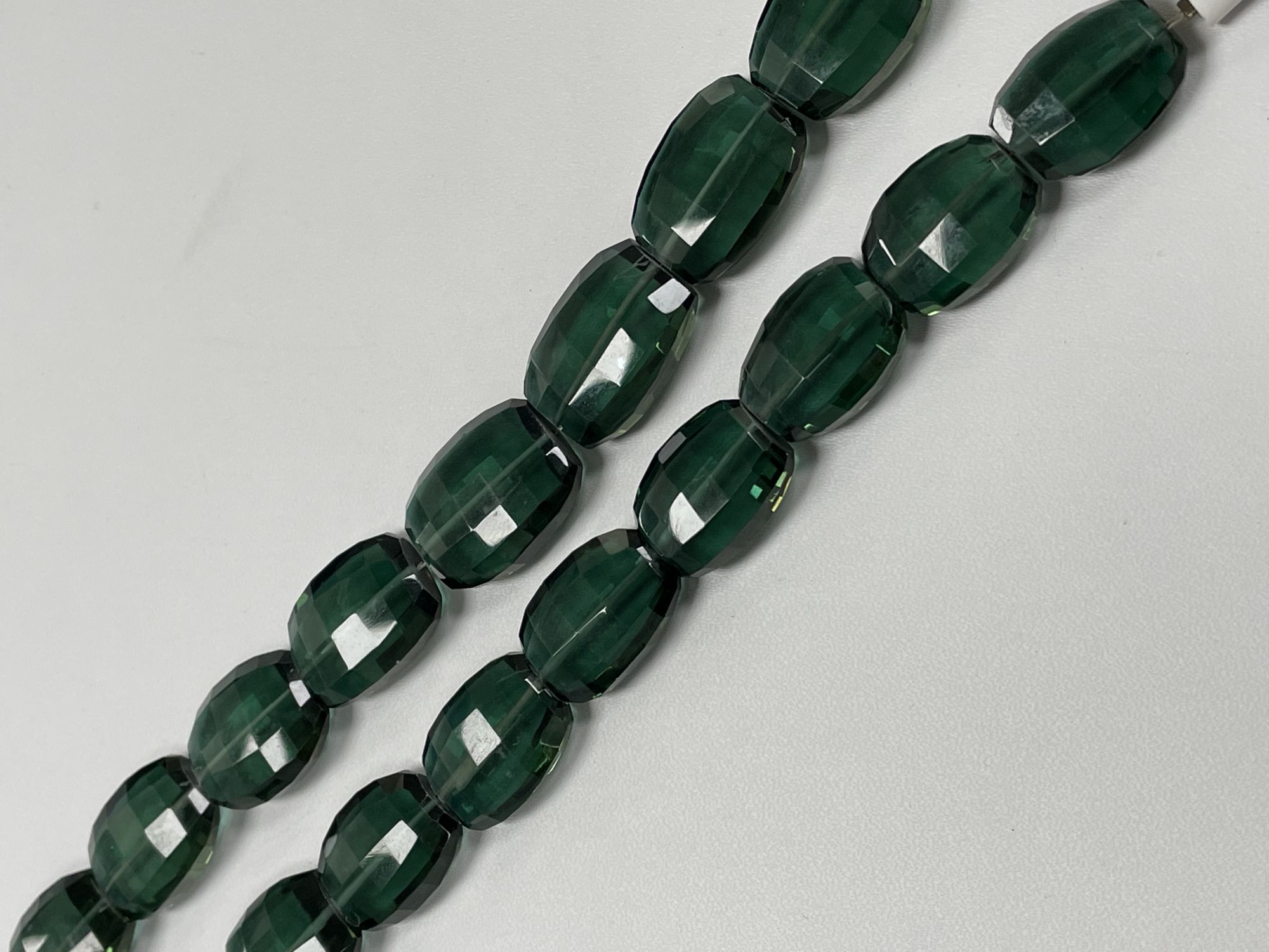 Forest Green Hydro Quartz Barrel Faceted