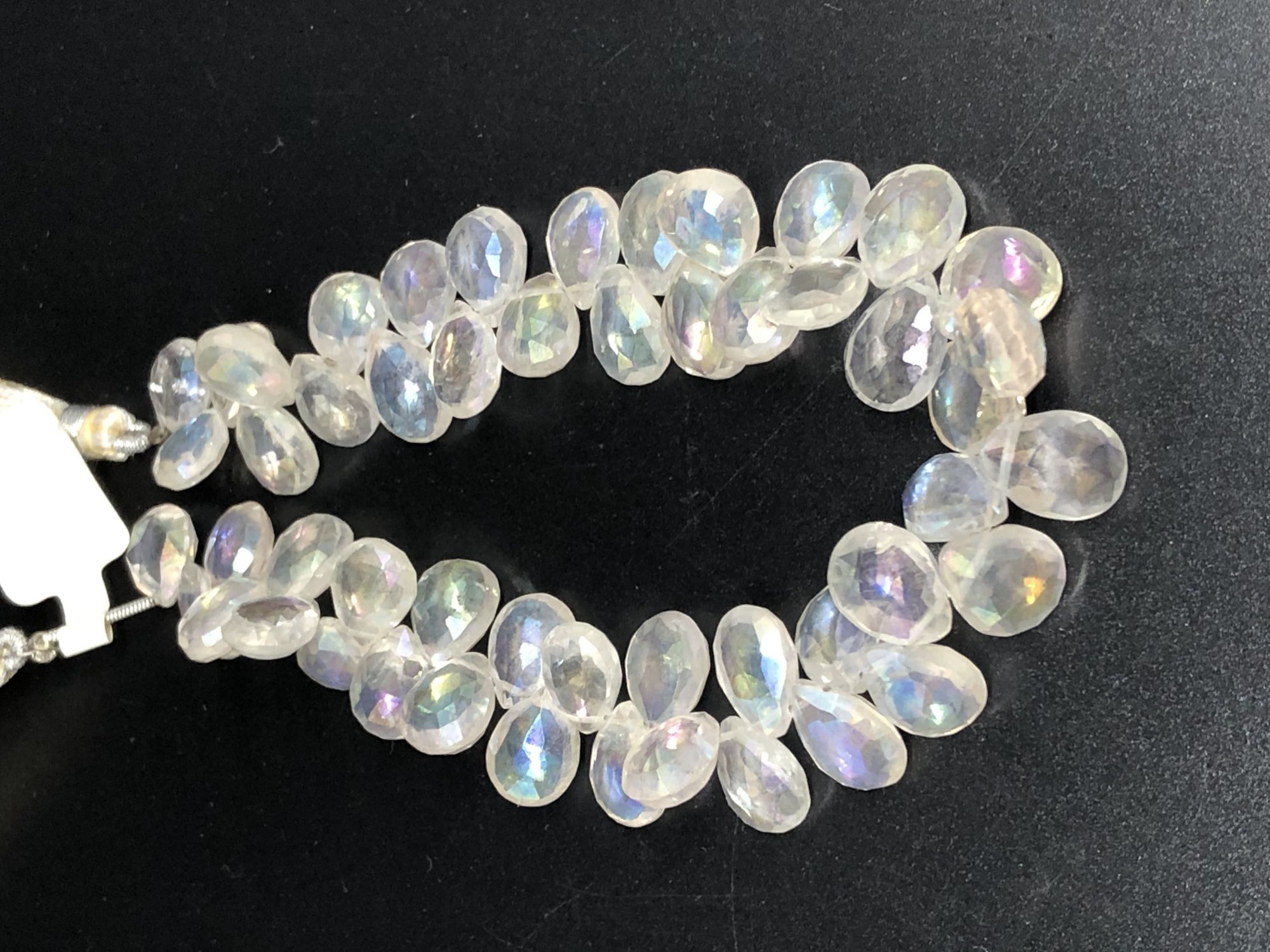 White mystic quartz pear