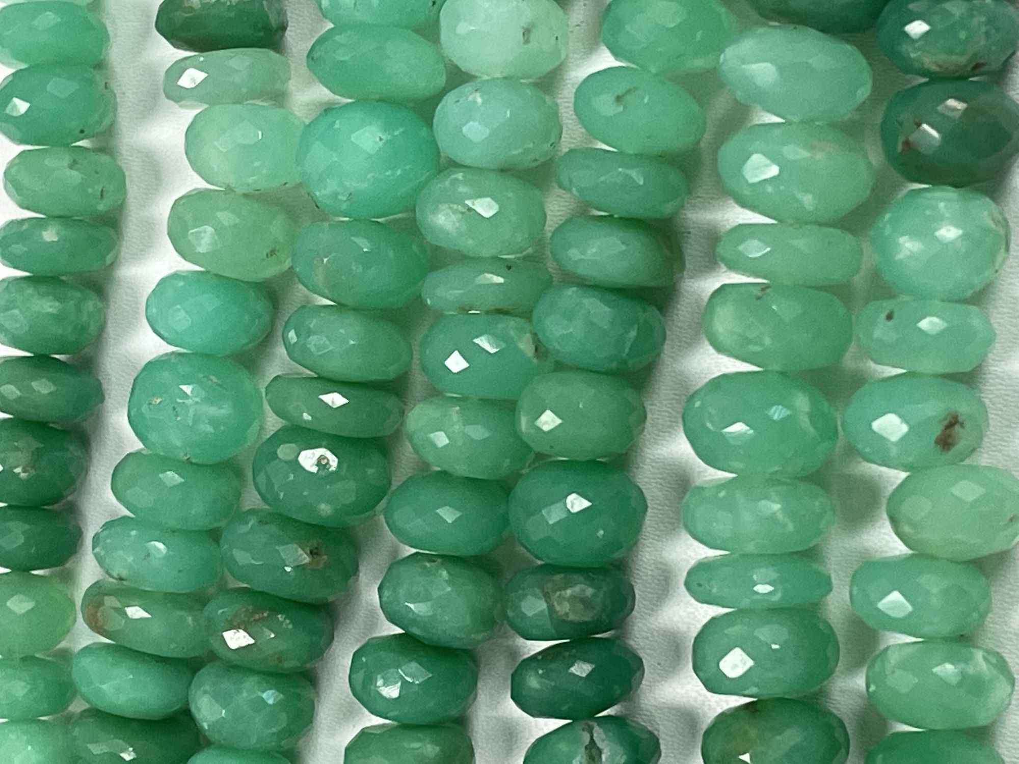 Shaded Chrysoprase Rondelle Faceted