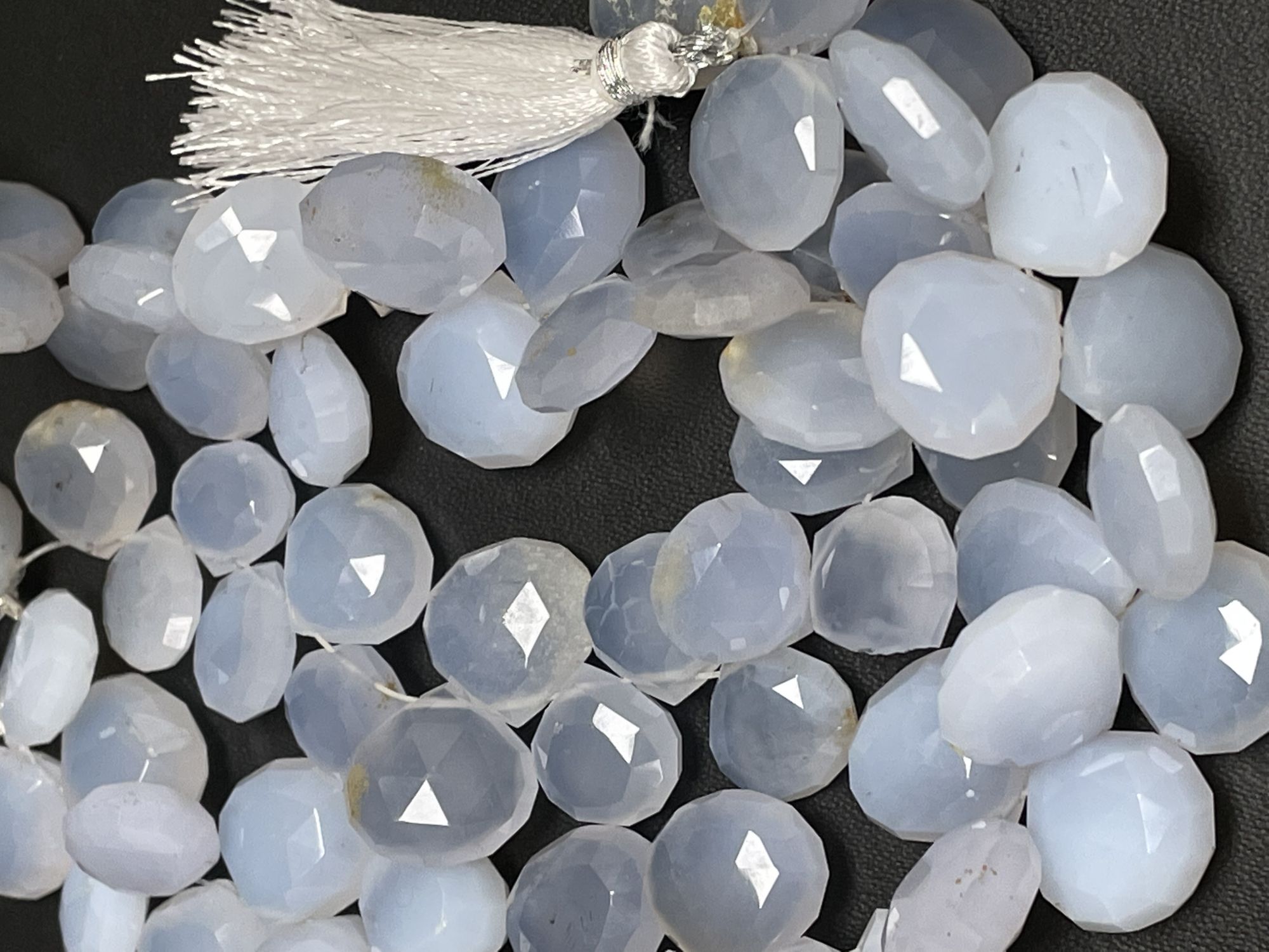 Natural Blue Chalcedony Heart Faceted