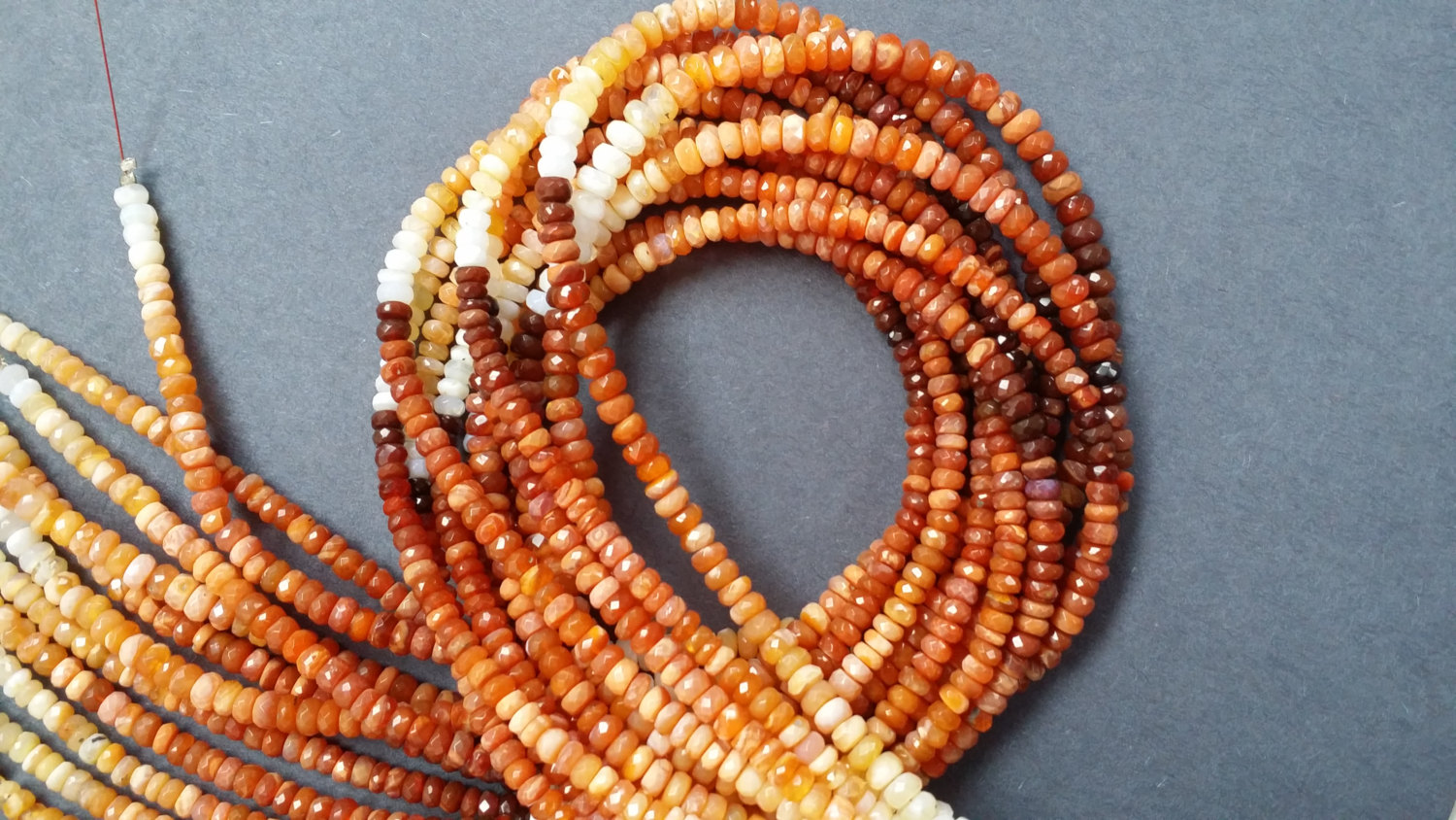 Fire Opal Rondelle Faceted