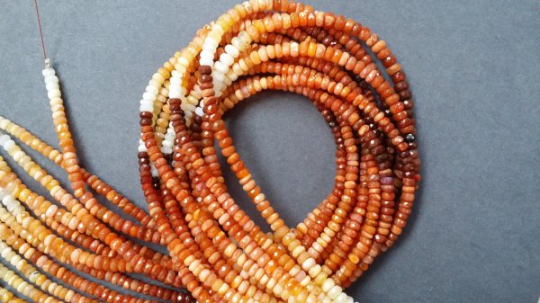 Fire Opal Rondelle Faceted