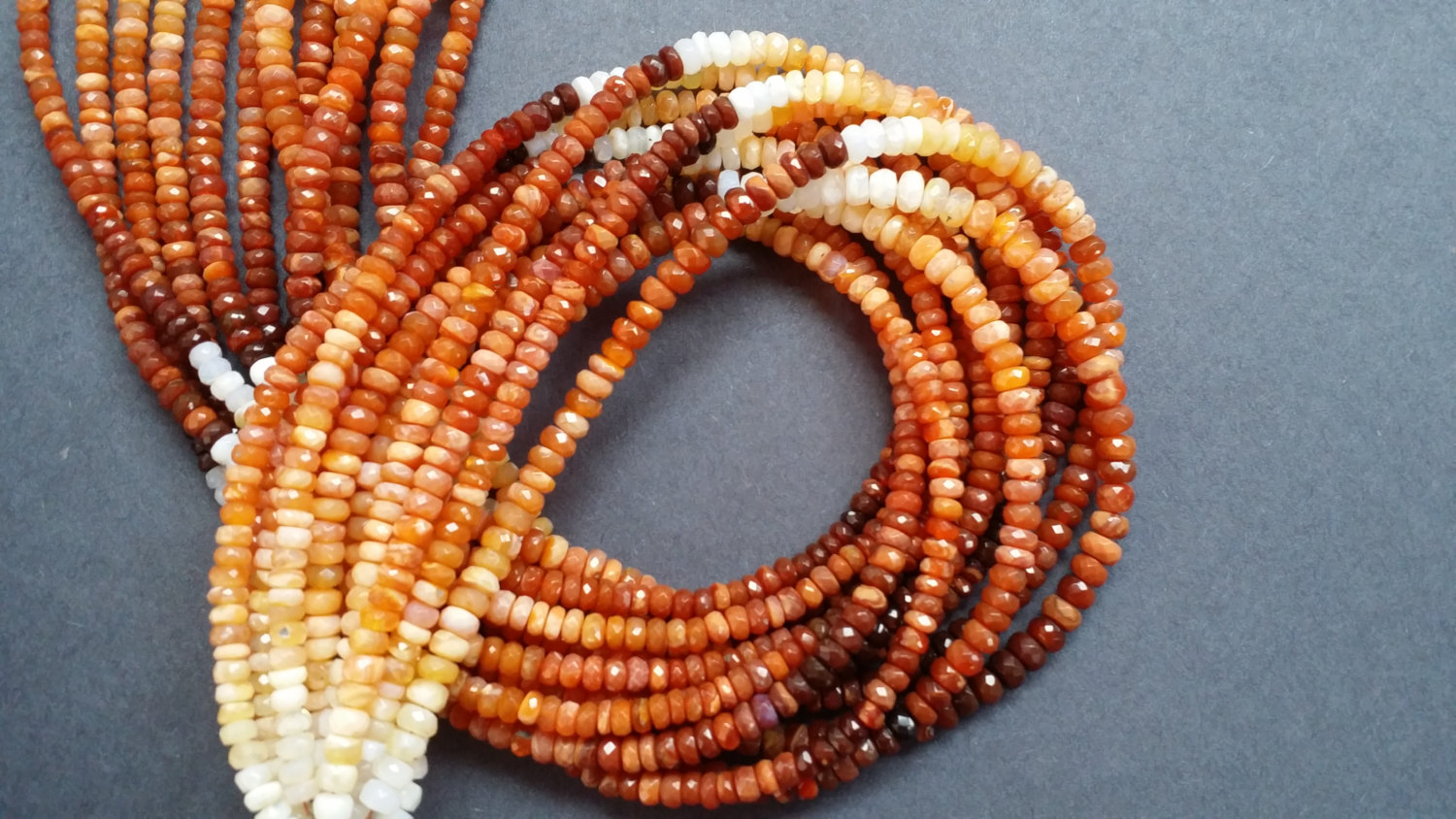 Fire Opal Rondelle Faceted