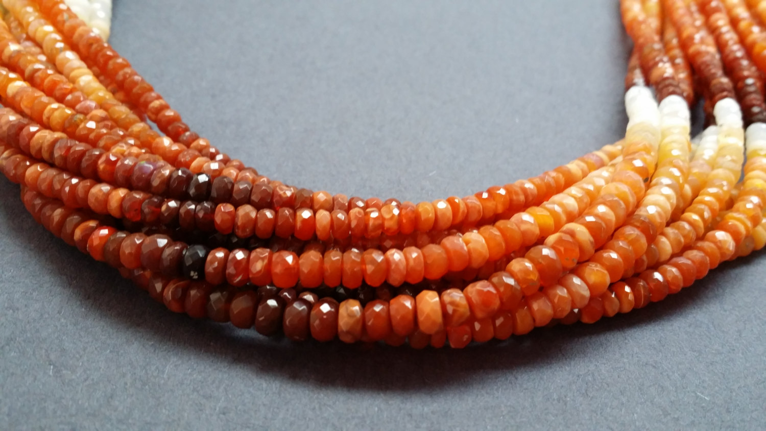 Fire Opal Rondelle Faceted