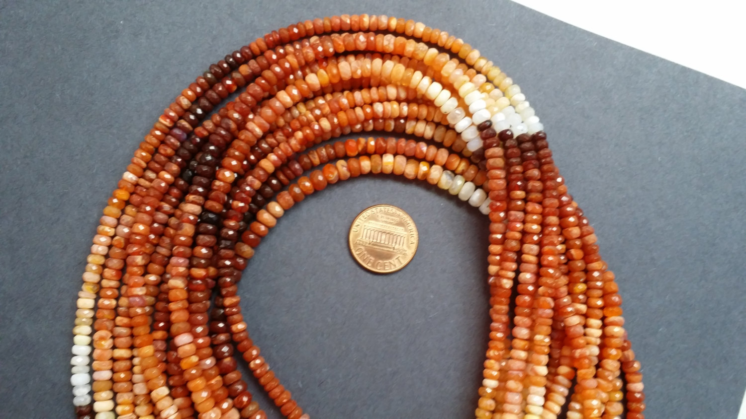 Fire Opal Rondelle Faceted
