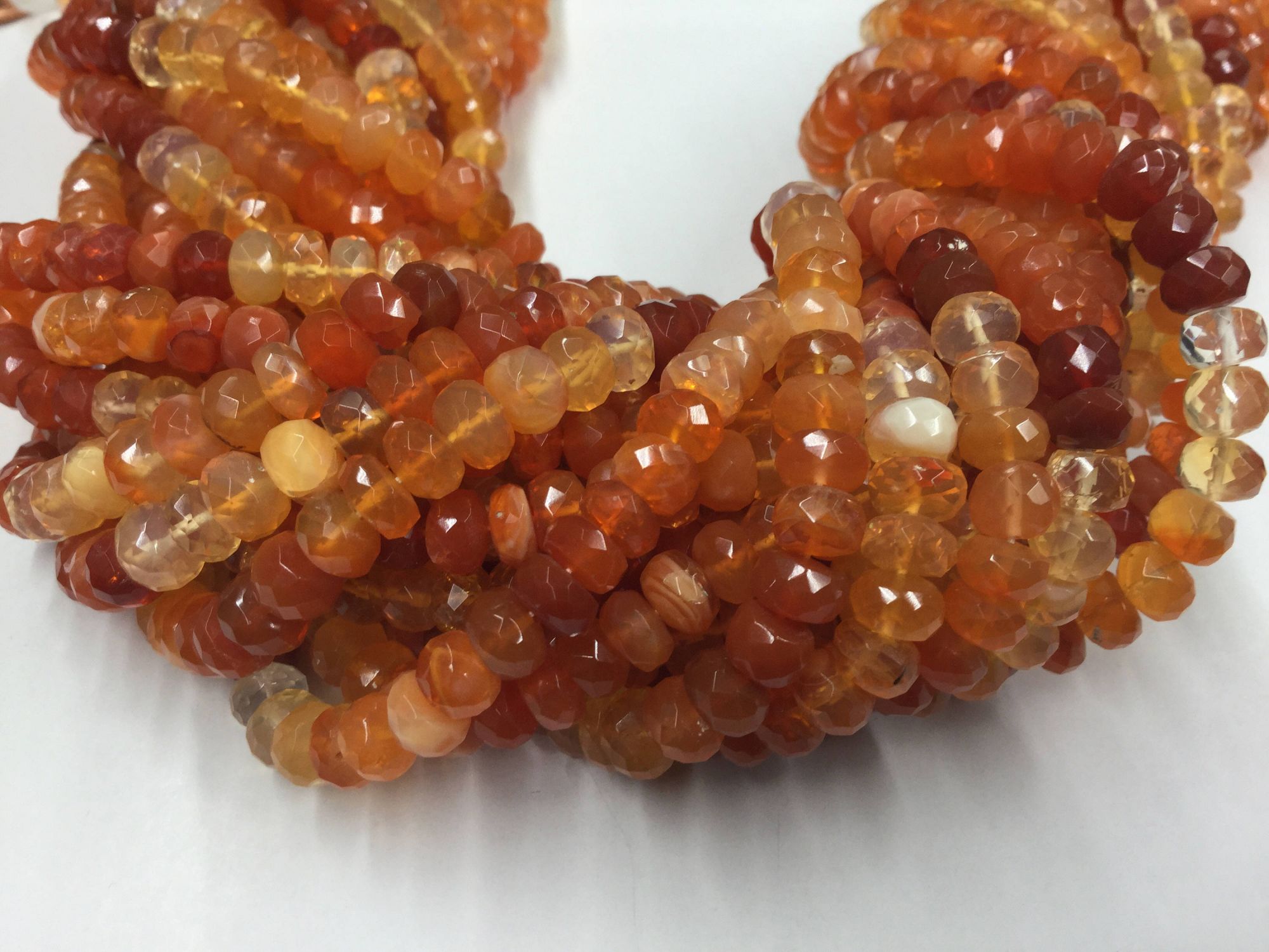 Fire Opal Rondelles Faceted