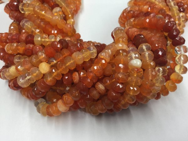 Fire Opal Rondelles Faceted