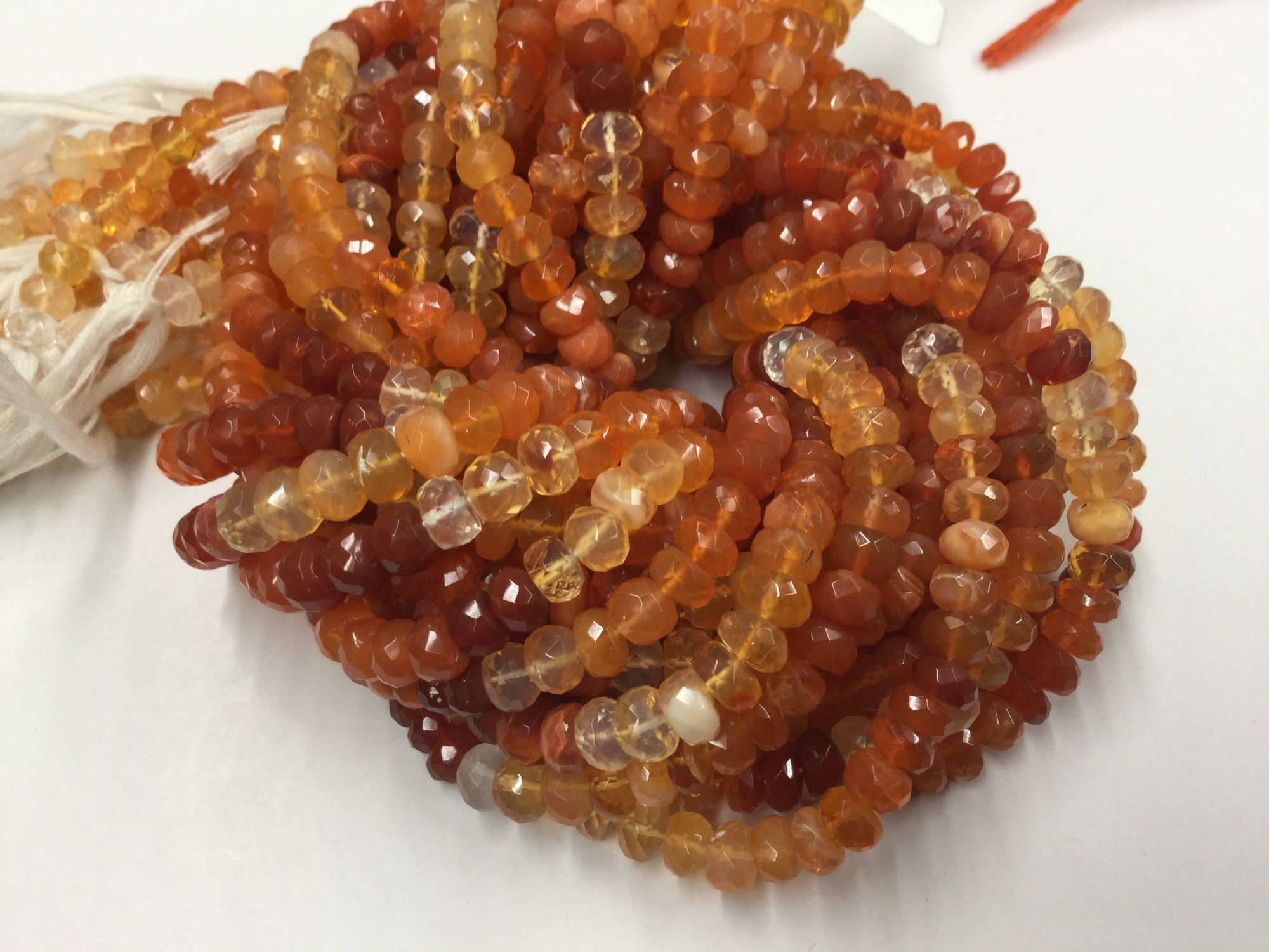 Fire Opal Rondelles Faceted