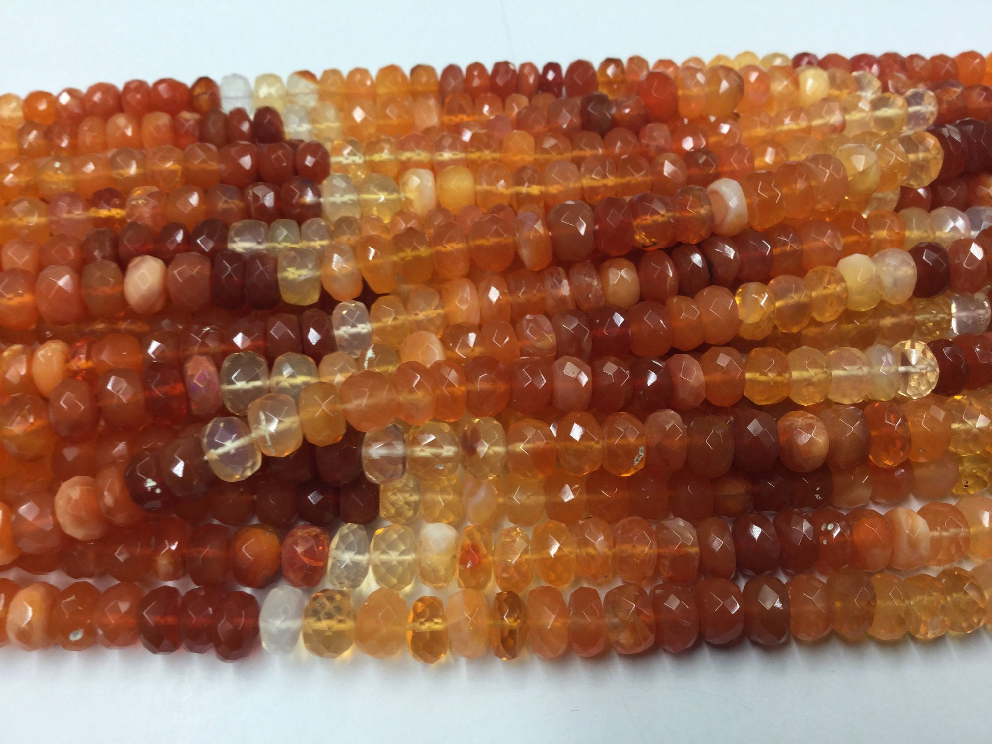 Fire Opal Rondelles Faceted