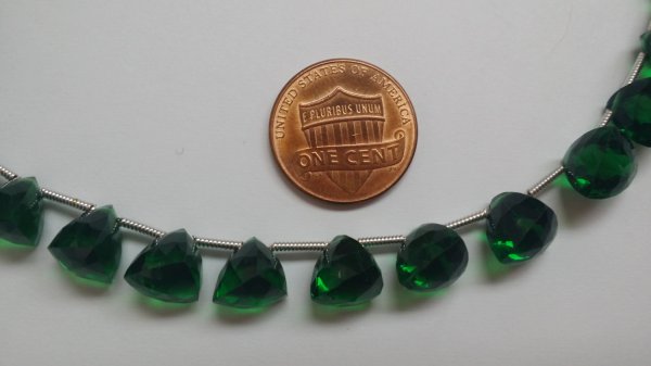 Forest Green Hydro Quartz Trillions Faceted