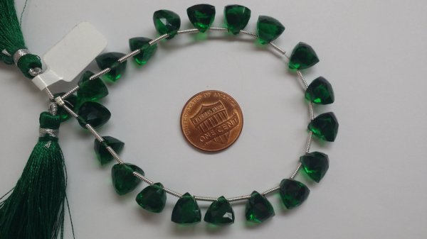 Forest Green Hydro Quartz Trillions Faceted