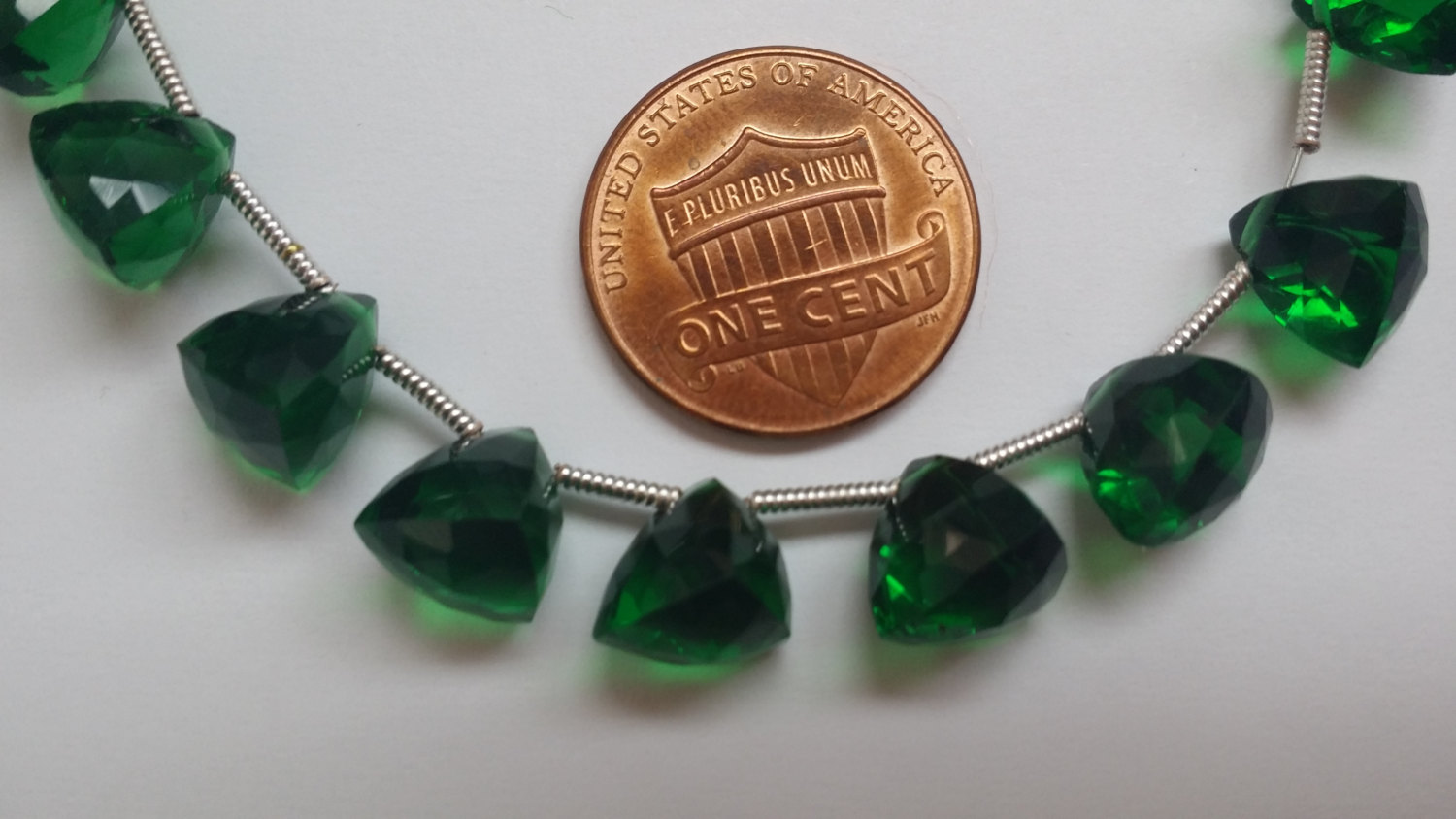 Forest Green Hydro Quartz Trillions Faceted