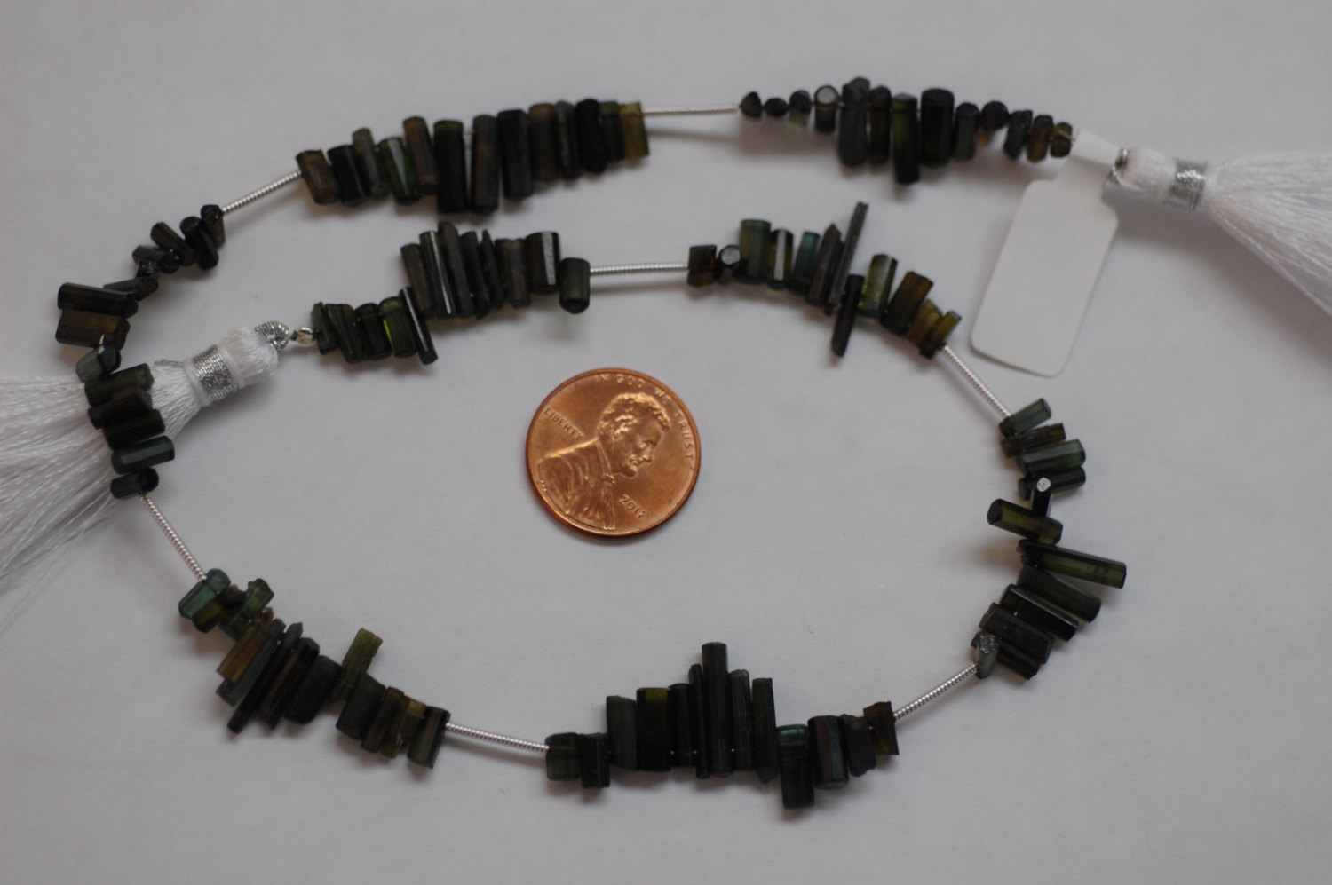 Forest Green Tourmaline Long Thin Tubes Faceted