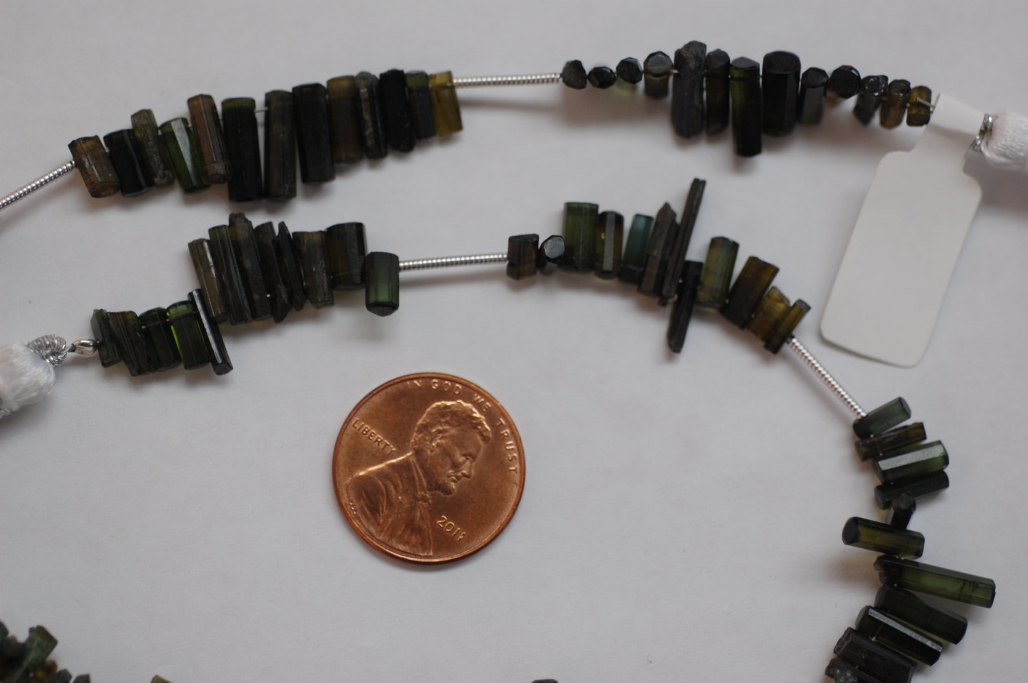 Forest Green Tourmaline Long Thin Tubes Faceted
