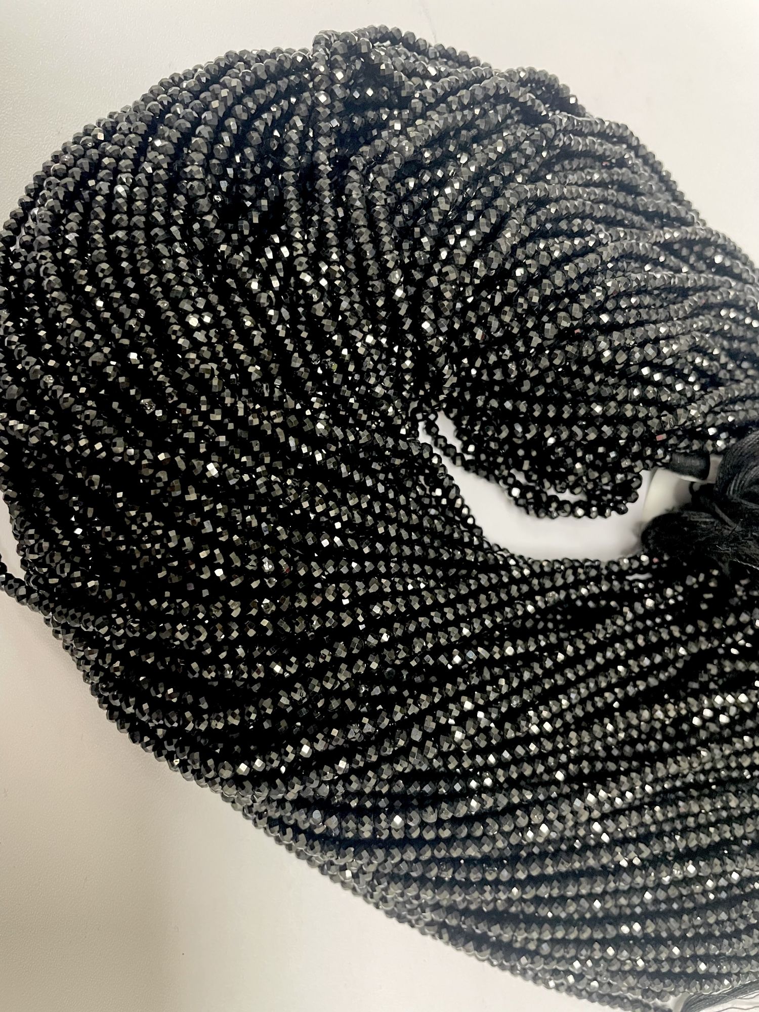 Black Spinel Rondelle Faceted