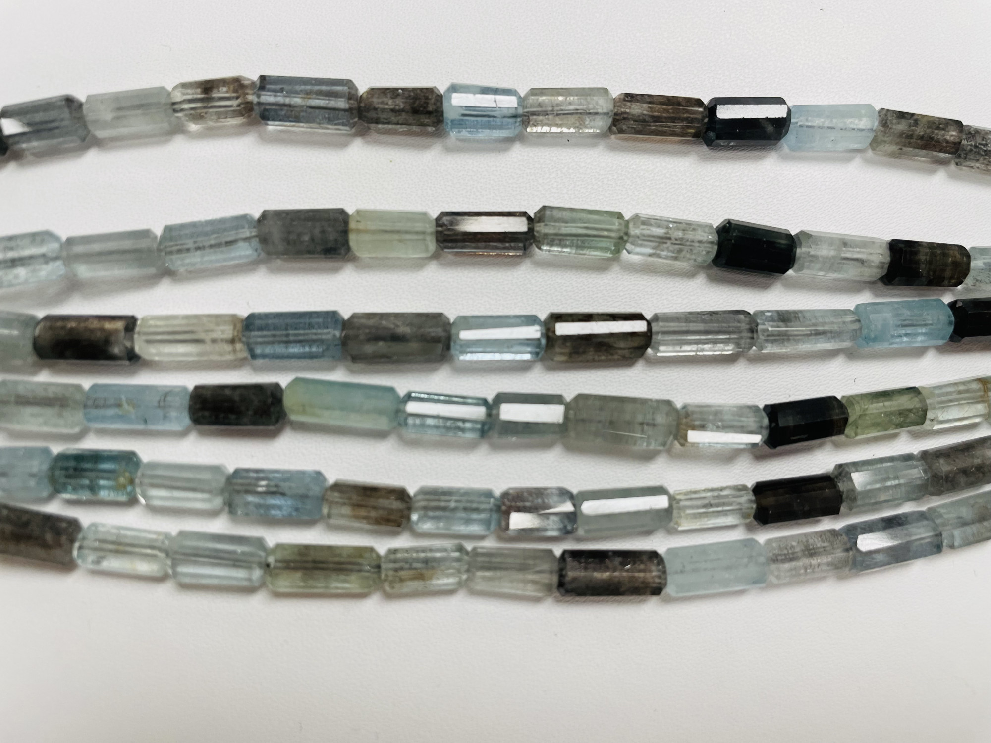 Copper Aquamarine Tube Faceted