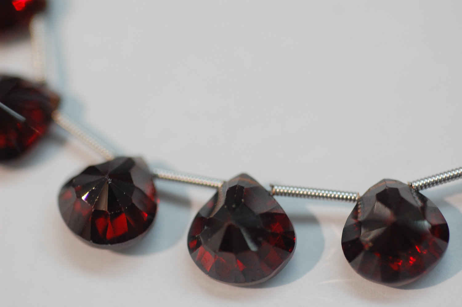 Garnet  Hydro Concave Cut / Checker Board Heart Cut