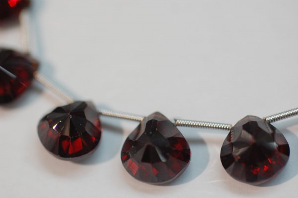 Garnet  Hydro Concave Cut / Checker Board Heart Cut