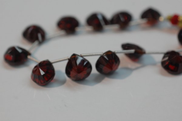 Garnet  Hydro Concave Cut / Checker Board Heart Cut
