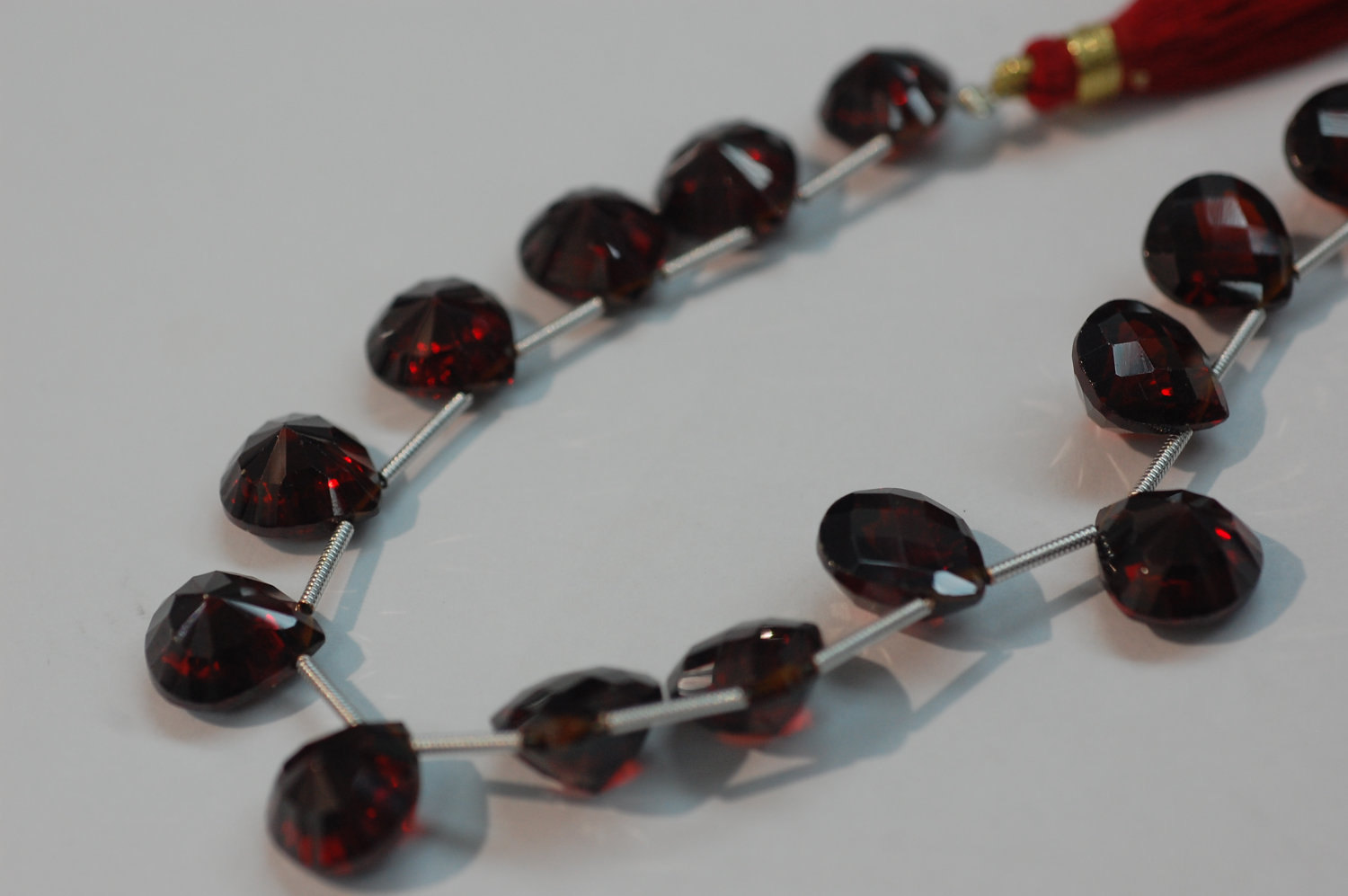 Garnet  Hydro Concave Cut / Checker Board Heart Cut